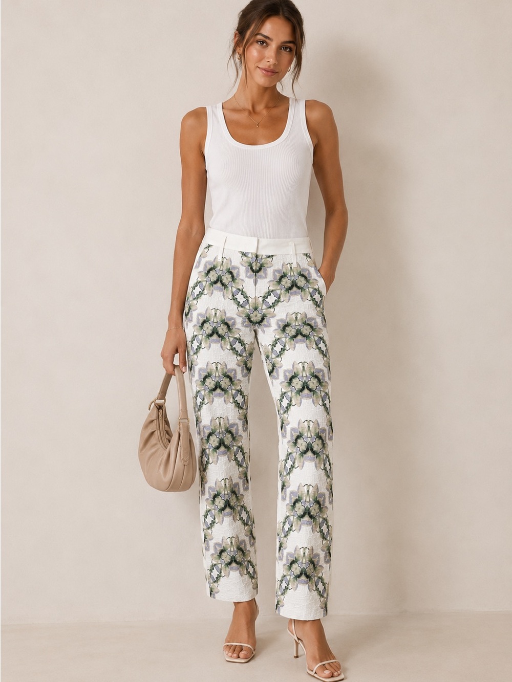 NWT Dorothee Schumacher Geometric Floral Art Trouser Pants Size 2